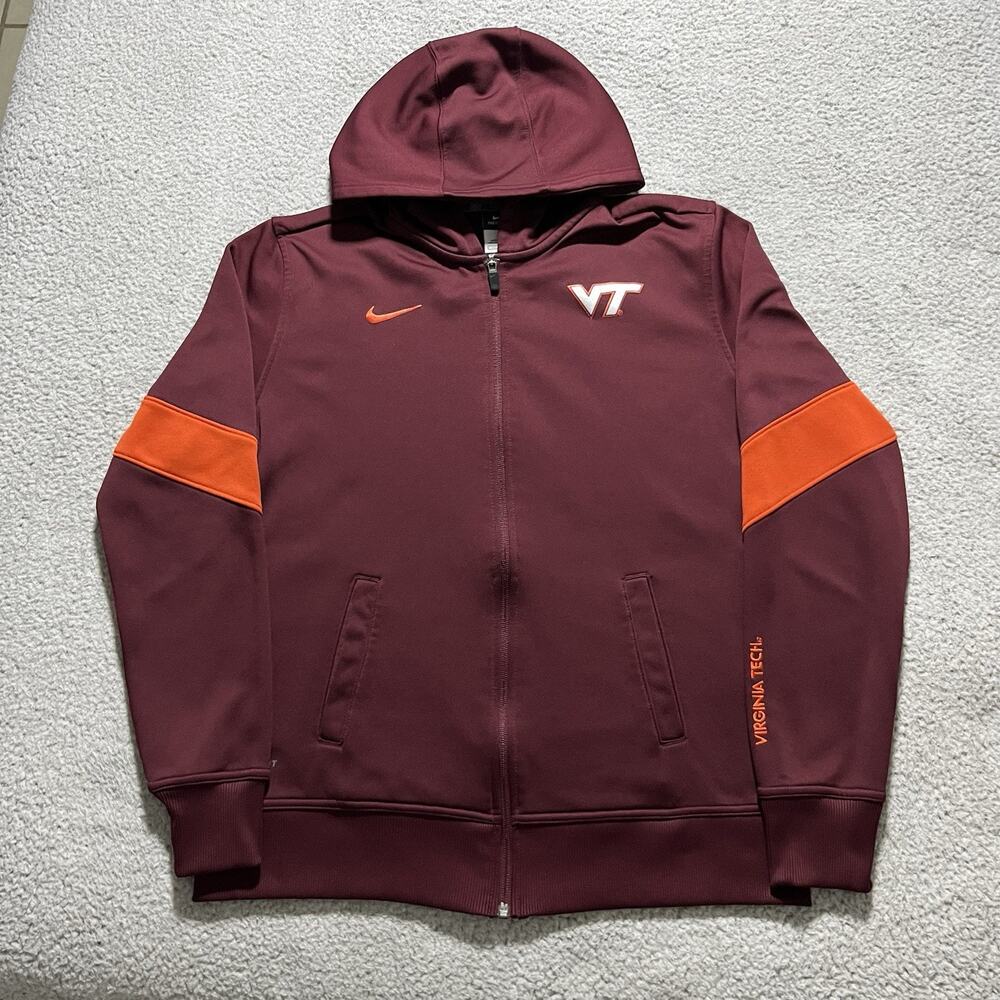 Virginia Tech Jacket Womens Large Nike Full Zip Hoodie Sweatshirt Hokies
